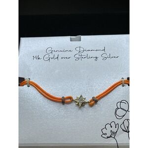 Diamond Accent North Star Cord Bracelet‎ in 14k Gold-Plated Sterling Silver